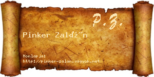 Pinker Zalán névjegykártya